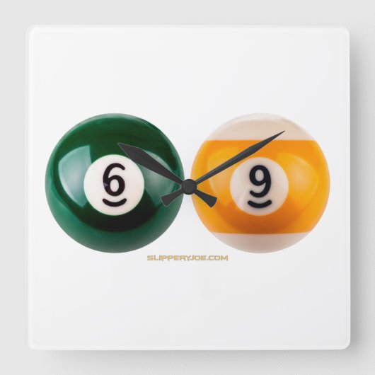 Horloge Carrée SlipperyJoe's 69 table de billard dur deux billiar (Recto)