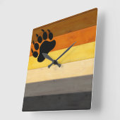 Horloge Carrée SlipperyJoe's Bear Pride drapeau de la texture du  (Angle)