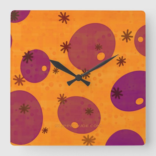 Horloge Carrée SlipperyJoe's Happy Hanoukka juive hébraïque gelée (Recto)