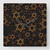 Horloge Carrée SlipperyJoe's Happy Hanoukka multiples étoiles de  (Recto)