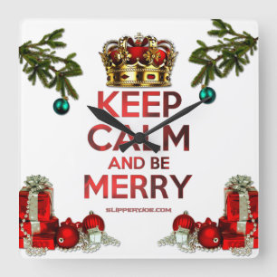 Horloge Carrée SlipperyJoe's Merry Christmas artistic tree