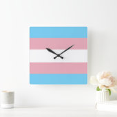 Horloge Carrée SlipperyJoe's transgenre pride drapeau de la diver (Maison)