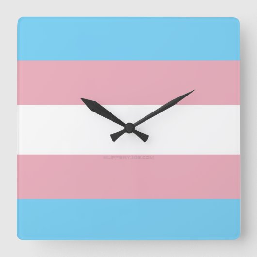 Horloge Carrée SlipperyJoe's transgenre pride drapeau de la diver (Recto)
