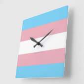 Horloge Carrée SlipperyJoe's transgenre pride drapeau de la diver (Angle)