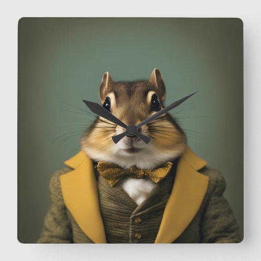 Horloge Carrée Smart Chipmunk (Recto)