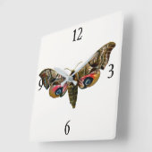Horloge Carrée Smerinthus ocellata - Eyed Hawk-Moth - Image coule (Angle)