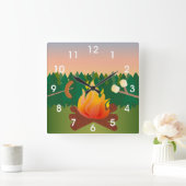 Horloge Carrée Smores de Summer Camp (Maison)