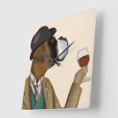 Horloge Carrée Snob de vin de boîte (Angle)