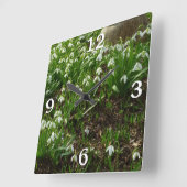 Horloge Carrée Snowdrops (Angle)