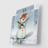 Horloge Carrée Snowman (Angle)