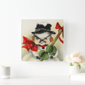Horloge Carrée Snowman 004 (Maison)