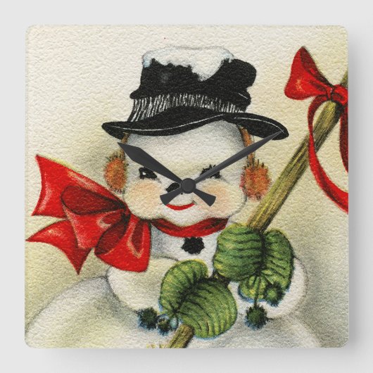 Horloge Carrée Snowman 004 (Recto)