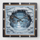 Horloge Carrée Snowman Ice Cave (Recto)