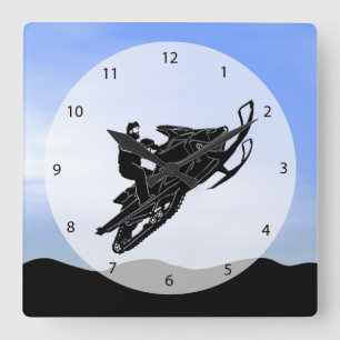 Horloge Carrée Snowmobile