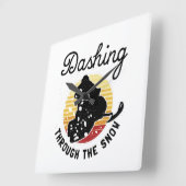 Horloge Carrée Snowmobiling - Dashing Through The Snow (Angle)