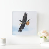 Horloge Carrée Soaring Bald Eagle Wildife Photo Art (Maison)