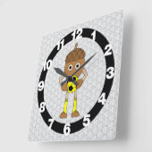 Horloge Carrée Soccer (Angle)