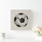 Horloge Carrée Soccer Ball Acrylique Wall Clock (Maison)