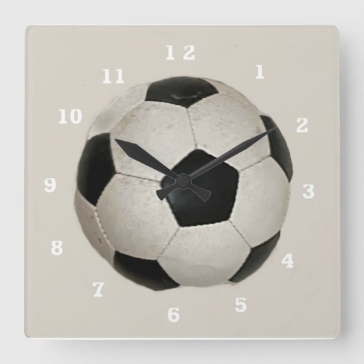 Horloge Carrée Soccer Ball Acrylique Wall Clock (Recto)
