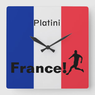 Horloge Carrée Soccer France, personnalisable