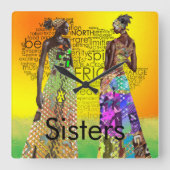 Horloge Carrée Soeurs (Recto)