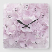 Horloge Carrée Soft Pink Hydrangea (Recto)
