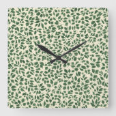 Horloge Carrée Soft Sage Green Botanical Leaf Foliage Pattern (Recto)