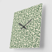 Horloge Carrée Soft Sage Green Botanical Leaf Foliage Pattern (Angle)