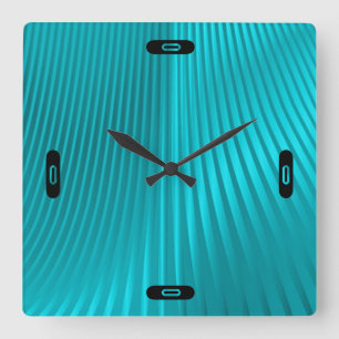 Horloge Carrée "soie" turquoise