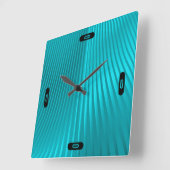 Horloge Carrée "soie" turquoise (Angle)