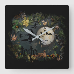 Horloge Carrée Soirée de Witch