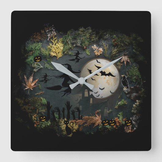 Horloge Carrée Soirée de Witch (Recto)