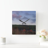 Horloge Carrée Soirée paisible à Newtown (Maison)