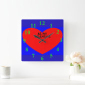 Horloge Carrée Sois ma Saint Valentin (Maison)