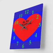 Horloge Carrée Sois ma Saint Valentin (Angle)