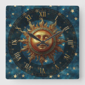 Horloge Carrée Soleil Céleste (Recto)