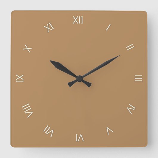 Horloge Carrée Solid Brown White (Recto)