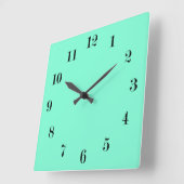 Horloge Carrée Solide, menthe, vert (Angle)