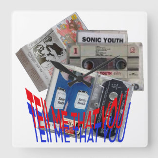 Horloge Carrée SONIC YOUTH CASSETTE TAPE cool art