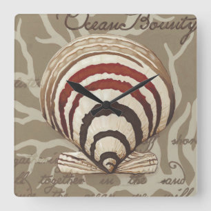 Horloge Carrée Sonnet II de bord de la mer