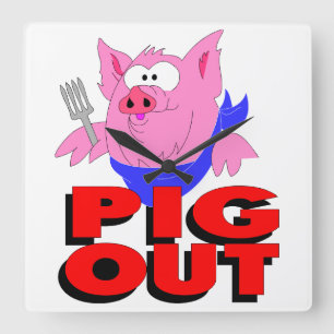 Horloge Carrée Sortie de porc
