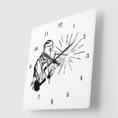 Horloge Carrée Soudeur professionnel (Angle)