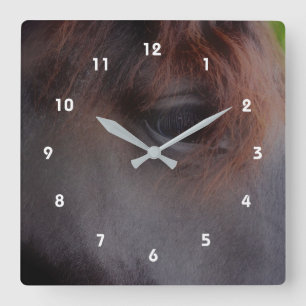 Horloge Carrée Soulful Eye of A Horse Animal