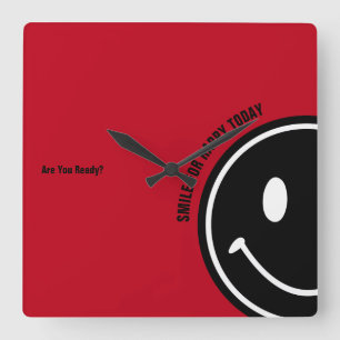 Horloge Carrée Souriez pour Happy Today