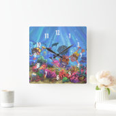 Horloge Carrée Sous la mer (Maison)