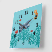 Horloge Carrée Sous l'océan (Angle)