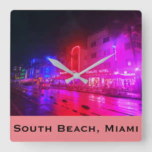 Horloge Carrée South Beach, Miami, Floride Art Déco