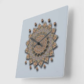 Horloge Carrée Southwest Pottery Art Mandala Wall Clock (Angle)