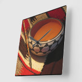 Horloge Carrée Southwestern Native American clock (Angle)