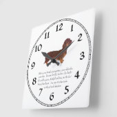Horloge Carrée Souvenir Teckel - Femelle (Angle)